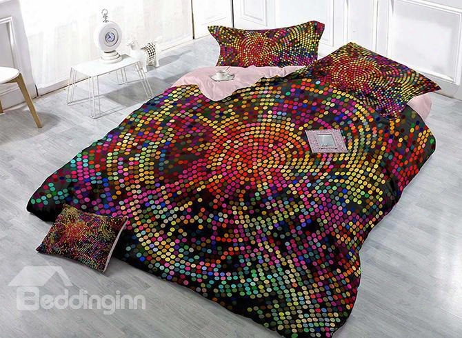 Attrractive Colorful Polka Dots Digital Printing 4-piece Duvet Cover Sets