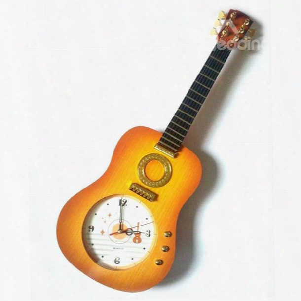 Classic Guitar Design Plastic Decorative Wall Clock