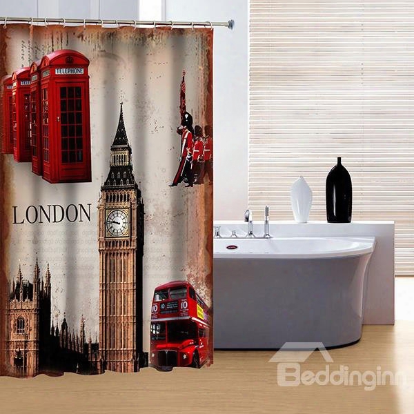 Classic London Big Ben 3d Shower Curtain