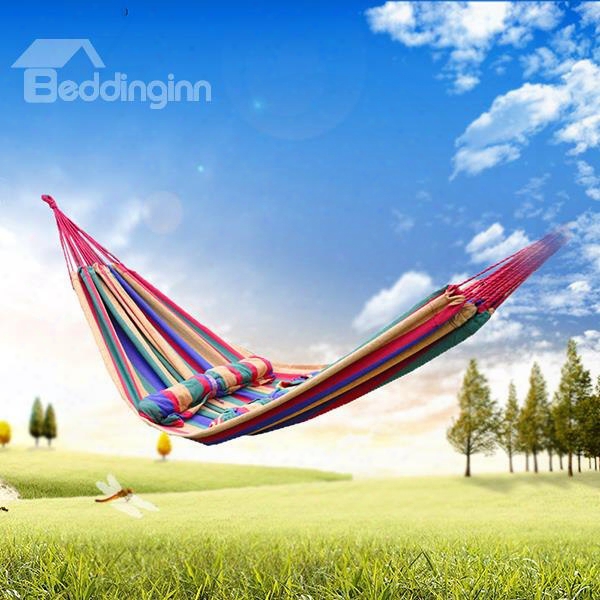 Classical Stripe Firm Outddoor Double Canvas Hammock