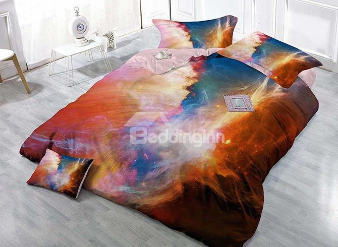 Colorful Milky Way Digital Printing 4-piece Duvet Cover Sets