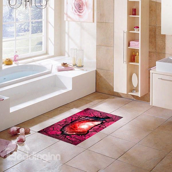 Creative 3d Broken Floor Slipping-preventing Water-proof Bathroom 3d Floor Sticker