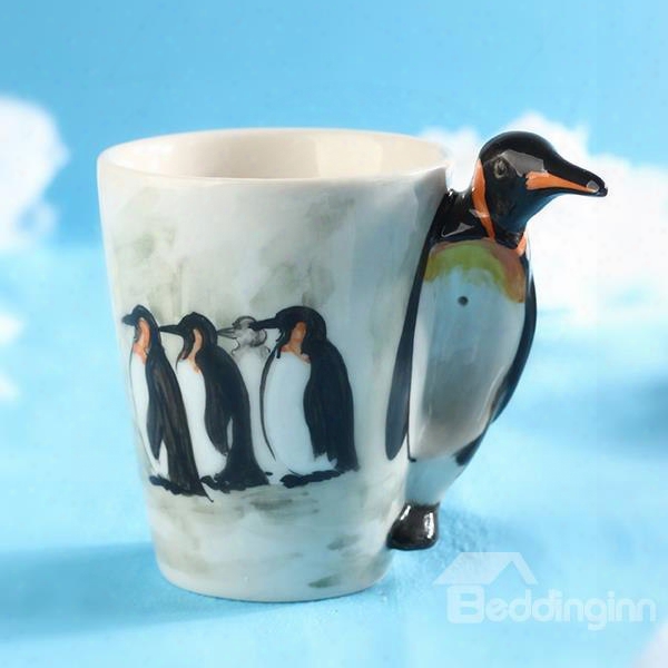 Creative 3d Penguine Design Ceramic Coffee Mug