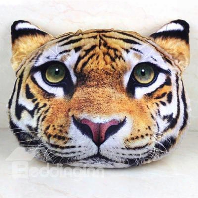 Creative 3d Style Extremely Vivid Tiger Shape Throw Pillow