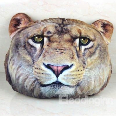 Creative Lion Head Pattern 3d Throw Pillow