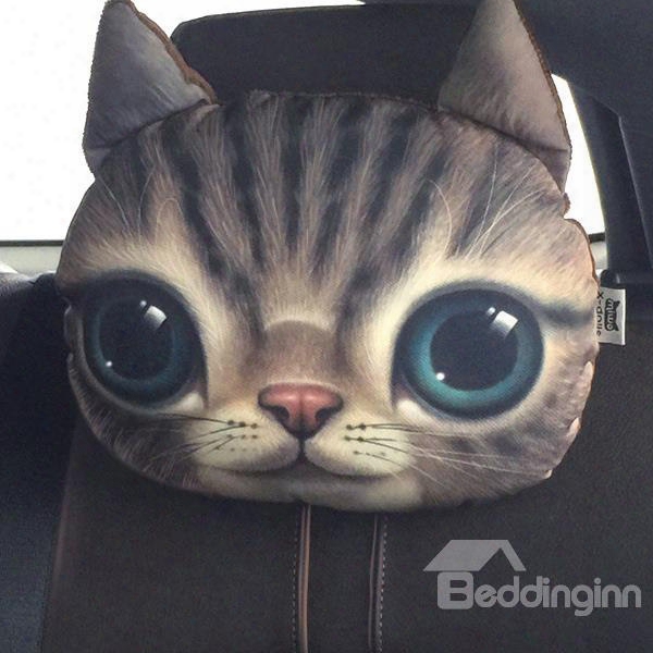 Creative Personalized Cute Kitten Face Car Seat Pillows