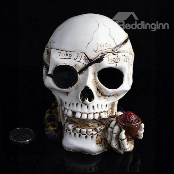 Creative Smoking Skull Head Ashtray Halloween Gift