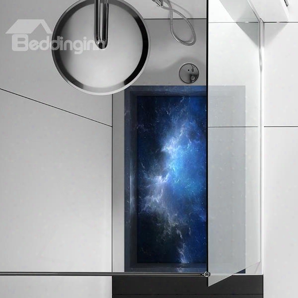 Dark Blue Night Sky Slipping-preventing Water-proof Bathroom 3d Floor Sticker