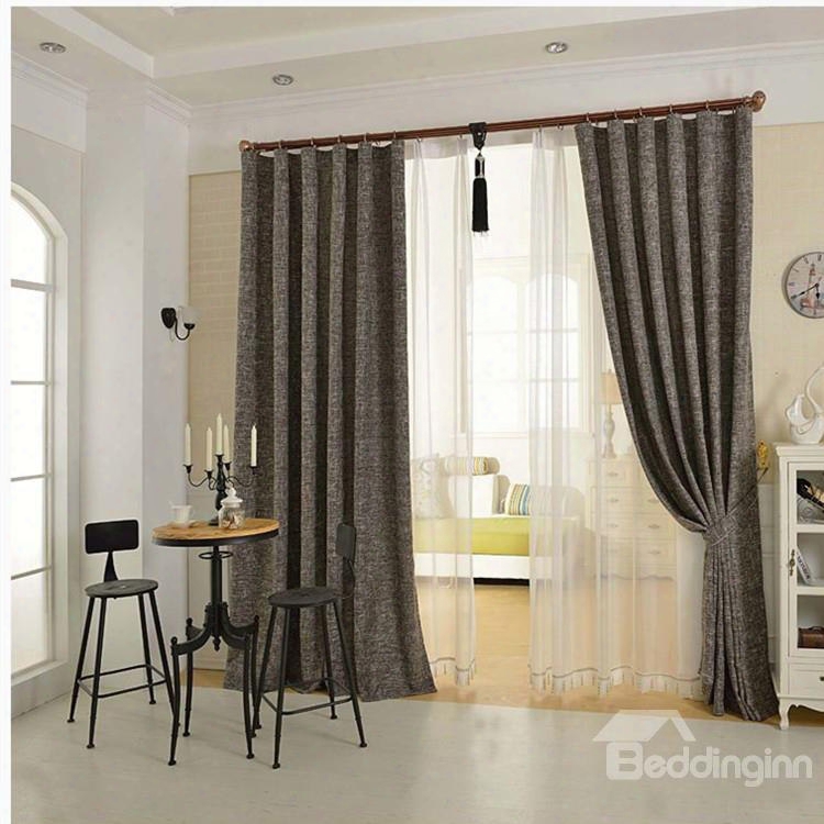 Elegant Concise Grey Double Pinch Pleat Curtain