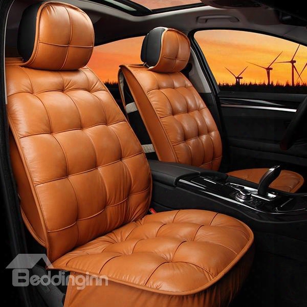 Elegant Square Patterned Sofa Design Maximum Comfrot Pure Colored Universal Car Seat Covers