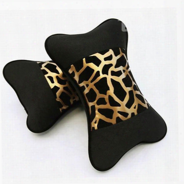 Environmental Highly Elastic Leopard Printing One Pair Car Pillows