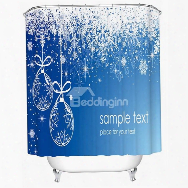 Fabulous Dynamic White Snowflake And Ice Shower Curtain