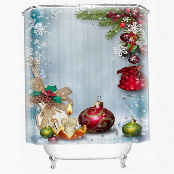 Fabulous Sweet Christmas Candles And Baubles Shower Curtain