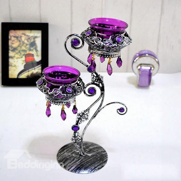 Fantastic Decorative Ironworks Pendant Two-piece Candle Holder