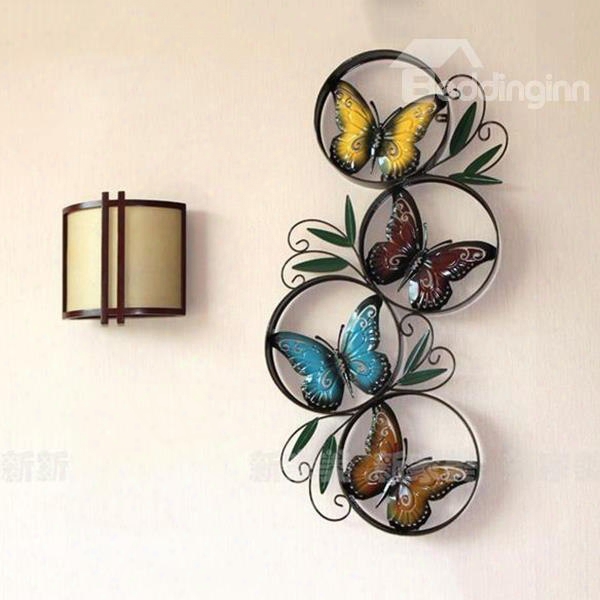 Fantastic Pastoral Butterfly Iron Artwork Wall Decoration