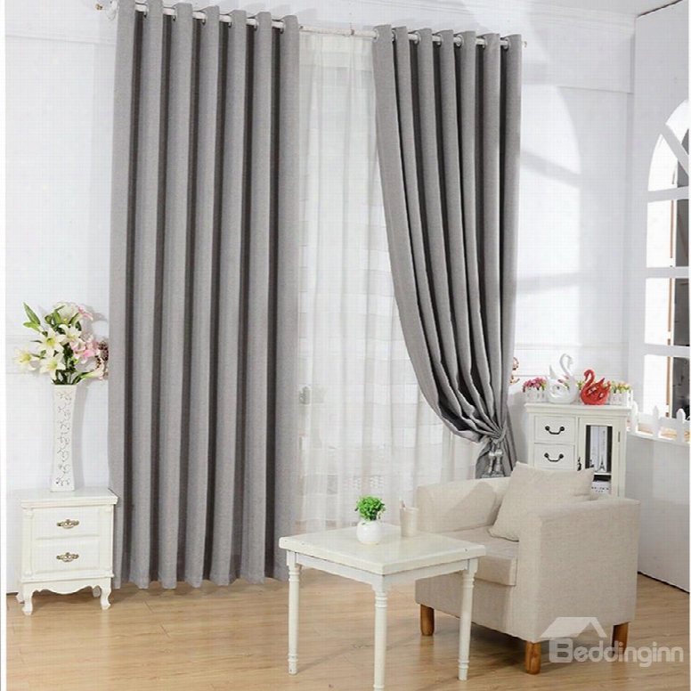 Fashion Gray High Shading Degree Grommet Top Curtain