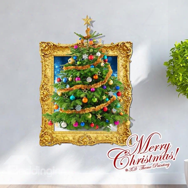 Festival Christmas Decoration Christmas Tree 3d Wall Sticker