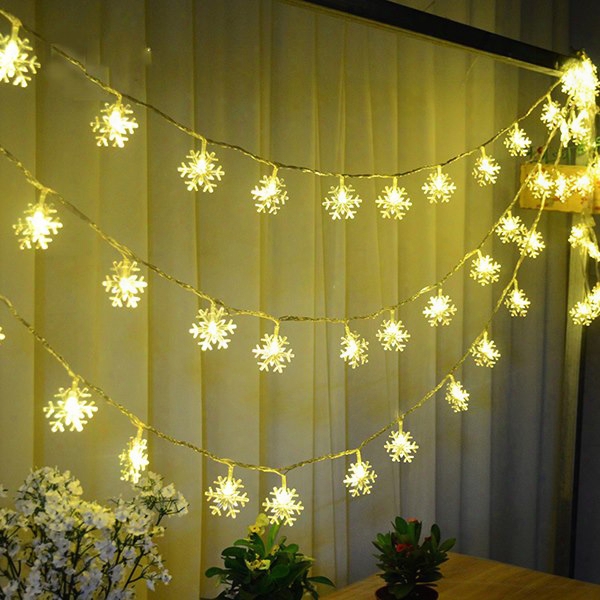 Festival Christmas Decoration Snowflake Design 10-meter Strip Led Lights