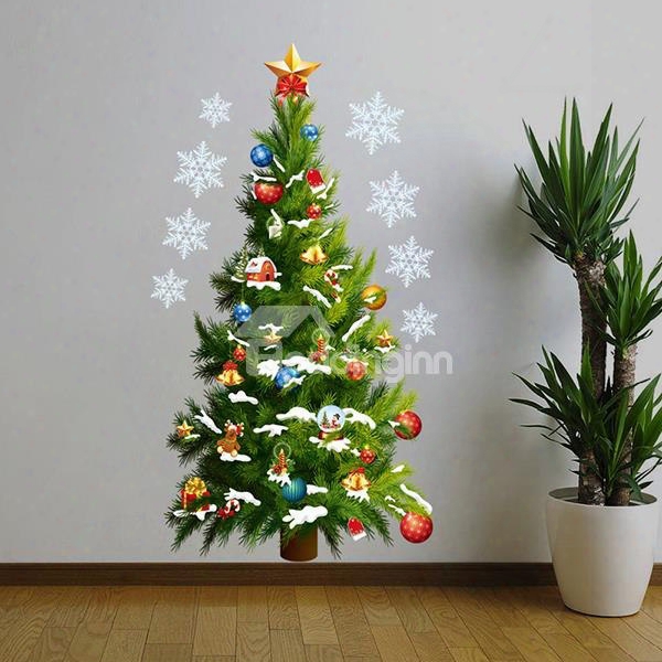 Festival Colorful Christmas Tree Home Decoration Removable Wall Sticker