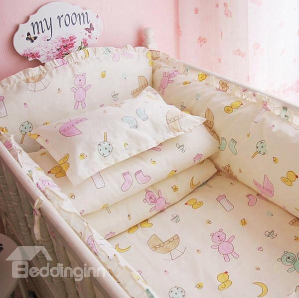 Fresh Look Bears And Socks Pattern 10-piece Crib Bedding Set