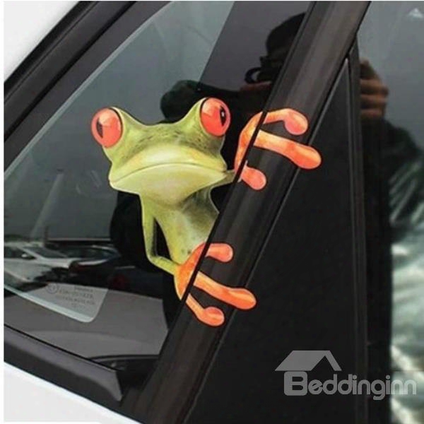 Funny 3d Watching Outside Frog Car Sticker