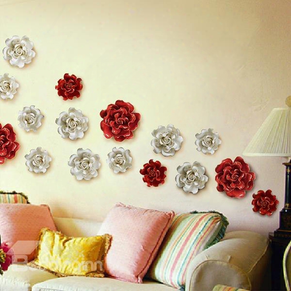 Gorgeous Ceramics 3d Flower Wall Decal 3d Wall Sticker