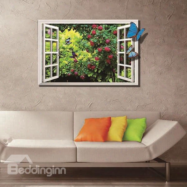 Gorgeous Window View Open To Forest Removable 3d Wall Stickers
