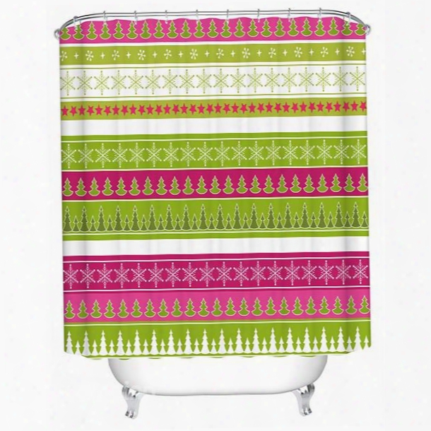 Graceful Colorful Stripes With Concise Pattern Shower Curtain