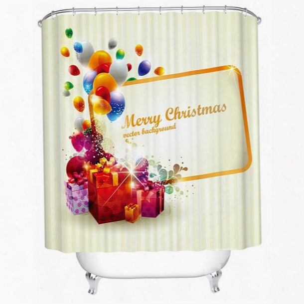 Happy Fabulous Merry Christmas Presents Printing 3d Shower Curtain