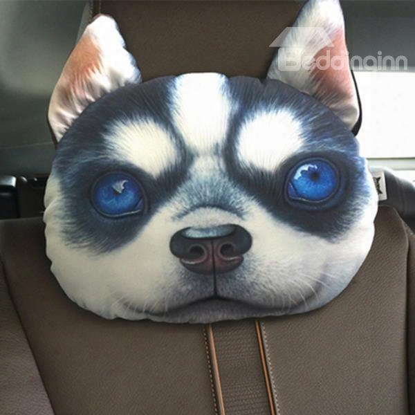 Humorous Personalized Husky Face Car Seat Pillows