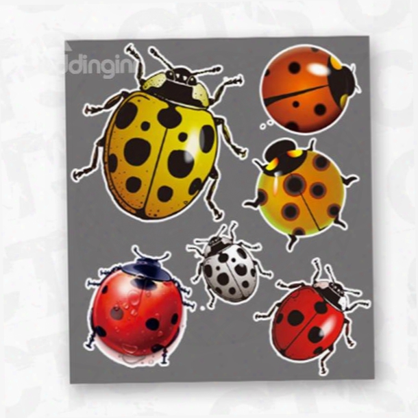 Lively Multi-color Ladybugs Lifelike Car Stickers