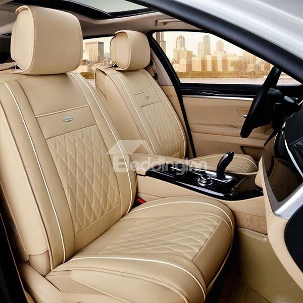 Modern Business Style Diamond Patterns With Color Trims Universal Car Seat Covers