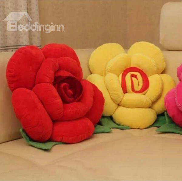 Multicolor Choice Flower Shape Single Throw Pillow