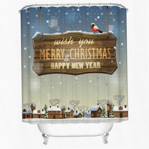 Peaceful Tranquil Christmas Night View 3d Shower Curtain