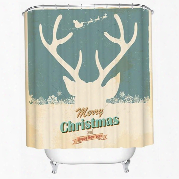 Pretty Concise Artistic Milky-white Deer Shower Curtain