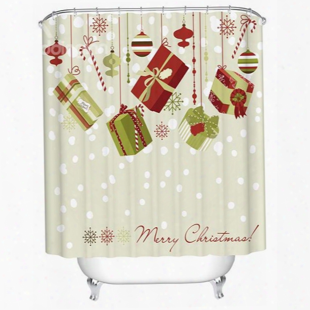 Pretty Concise Brisk Christmas Presents Printing 3d Shower Curtain