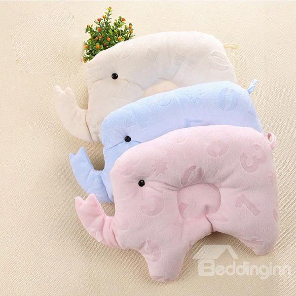 Prrevent Flat Head Elephant Shape P Ure Color Baby Pillow