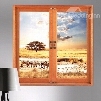 Natural Scenery Safari with Wild Animals Window View Removable 3D Wall Stickers
