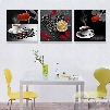 Roses and Coffee 3-Piece Crystal Film Art Wall Prints