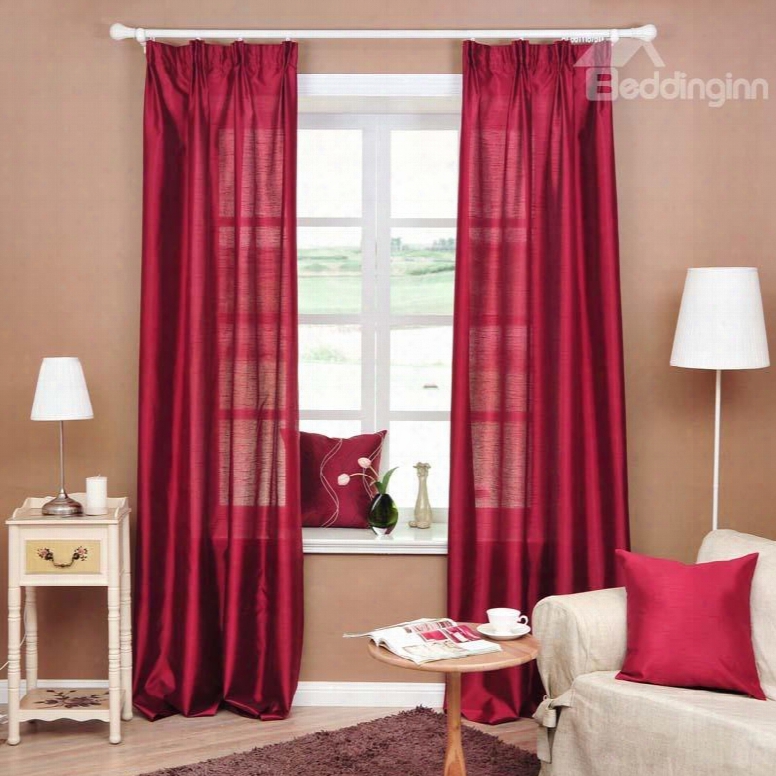 Red Color Wedding Double Pinch Pleat Curtain
