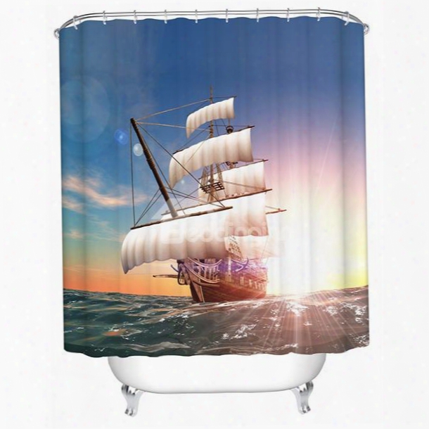 Resplendent Make Sail Scennery 3d Shower Curtain