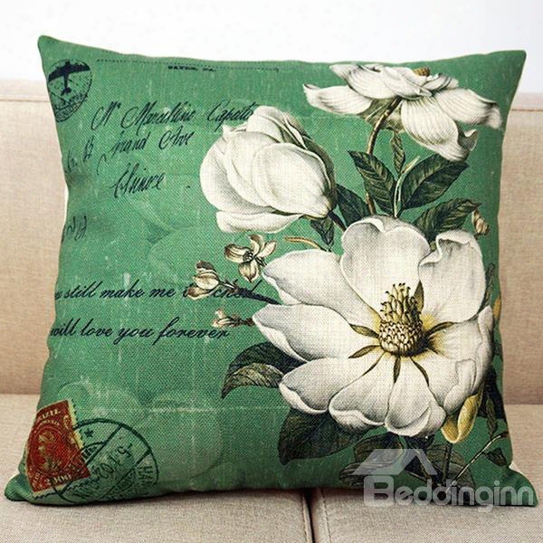 The White Flowers In Blossom Printing Throw Pillow