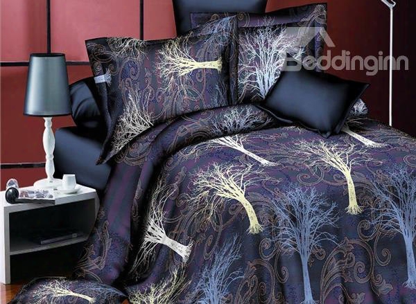 Tree Of Life Print 4-piece Polyester Duvet Cover Sets