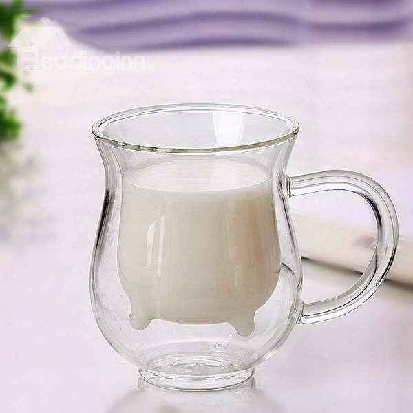 Unique Cattle Design Glass Tea Cup Milk Cup