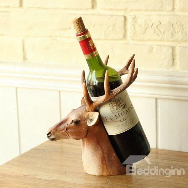 Unique Decorative Deer Head Resin -bottle Wine Rack Bottle Holder