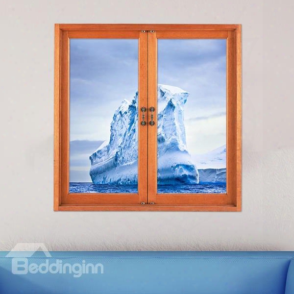 Unique Huge Floating Iceberg Window View Removable 3d Wall Stickers