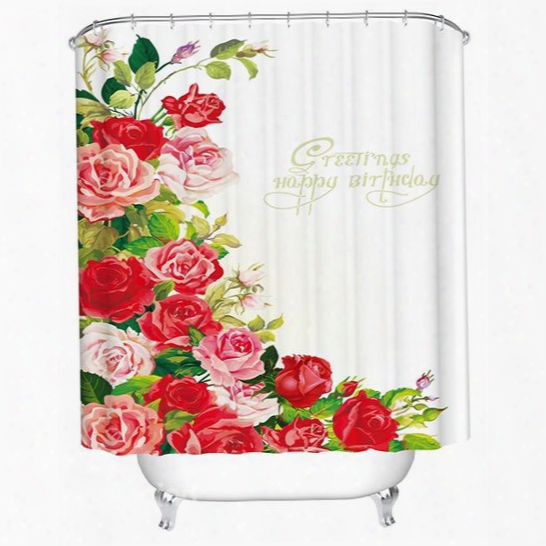 Wonderful Glamerous Colorful Roses 3d Shower Curtain