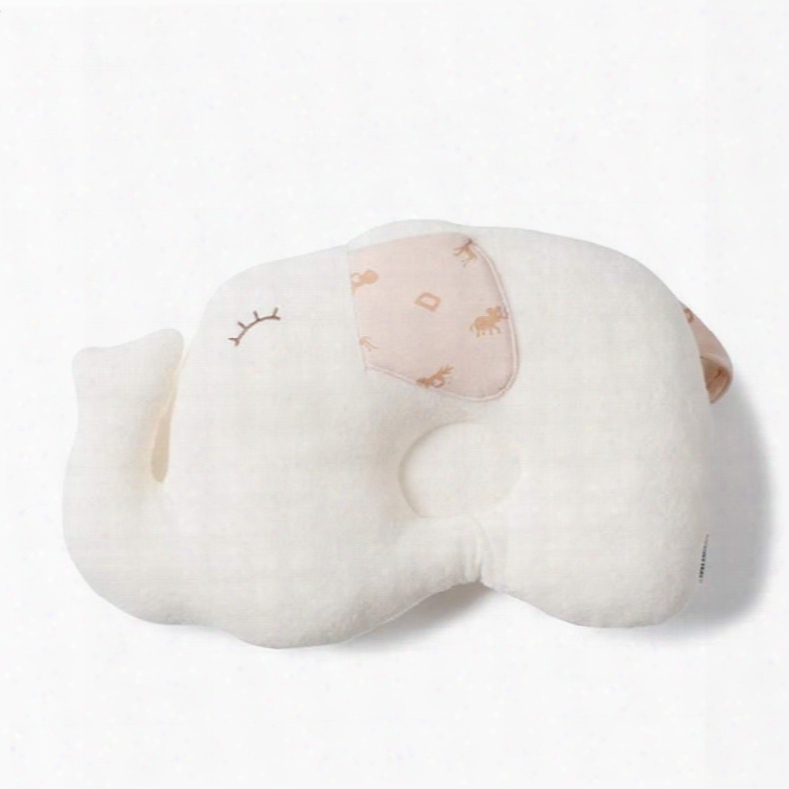 Adorable Elphant Design Cotton Surface Prevent Flat Head Baby Pillow