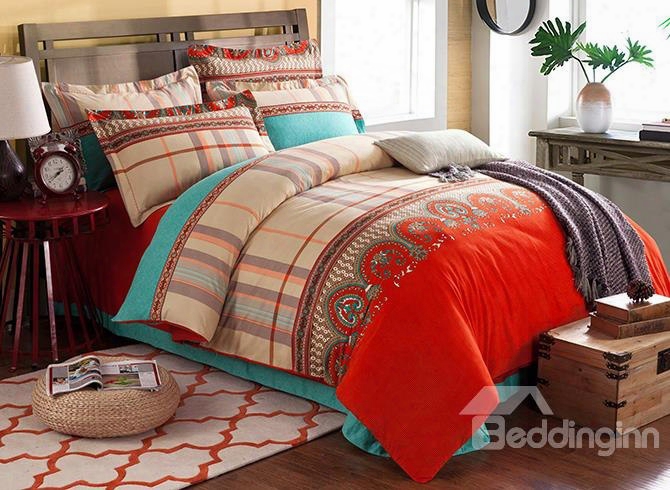 American Style Exquisite Jacquard Design Cotton 4-piece Duvet Cover Sets