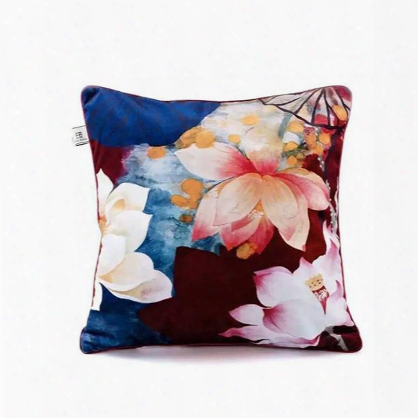 Beautiful Colored Water Lilies Paint Throw Pillow Case